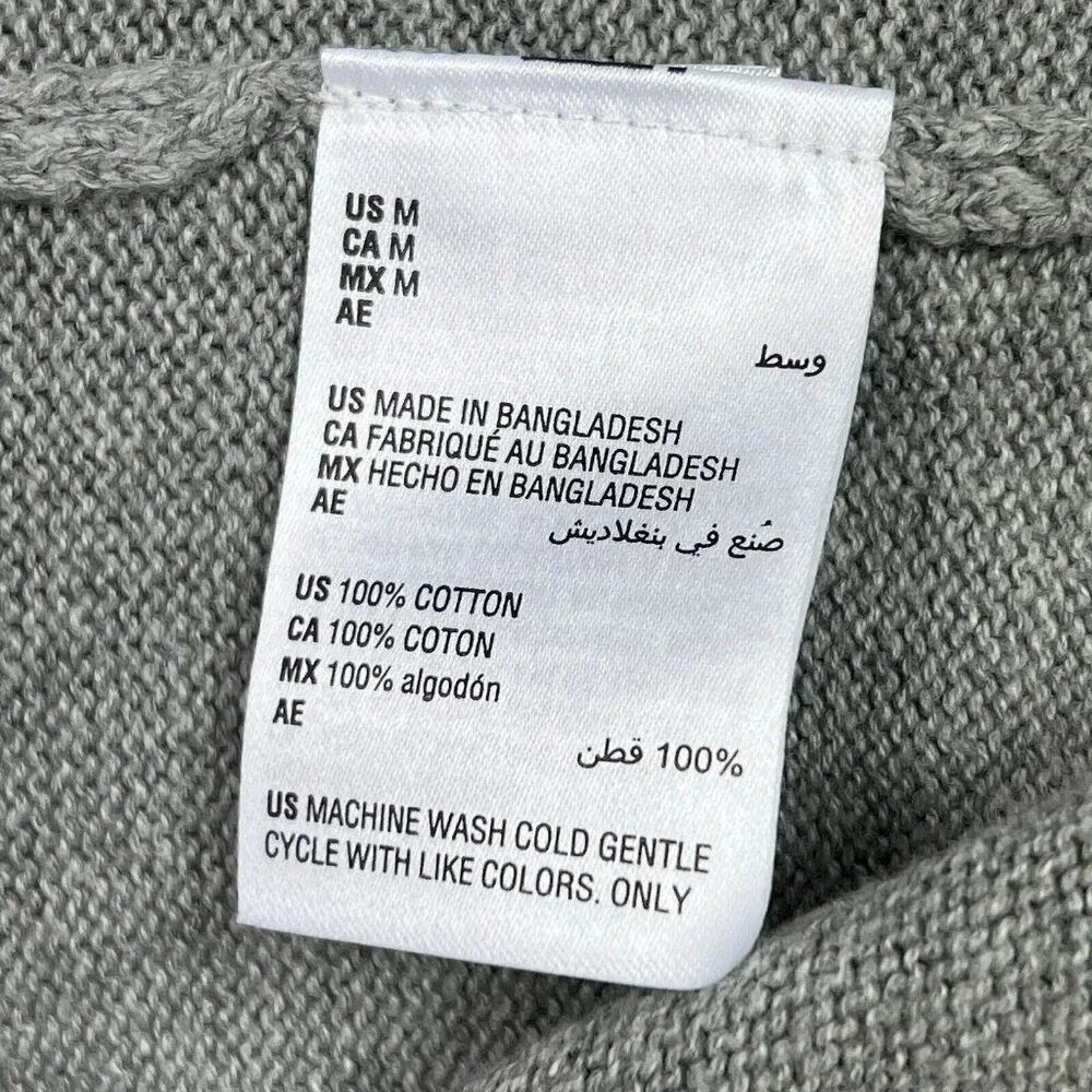 Club Room Mens Medium Textured Cotton Crew Neck Pullover Sweater Gray NWT - Picture 6 of 7